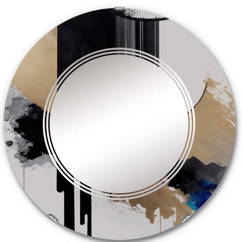 Miroir mural Orest Blue Minimalist Abstract I, 24 po x 24 po