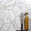 Carrelage mural de cuisine et de salle de bain hexagonal en verre grand format à bords droits Nature 8 po x 8 po Nature