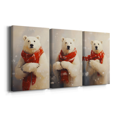 Christmas Holiday Art -Series 2-CCCXLIX  -Custom Wrapped Gallery Canvas - 3 Pieces
