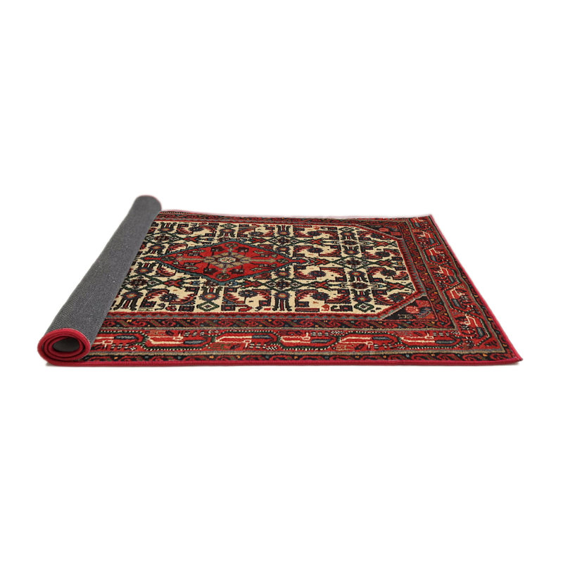 Tapis oriental rouge / beige, Rond 3 pi