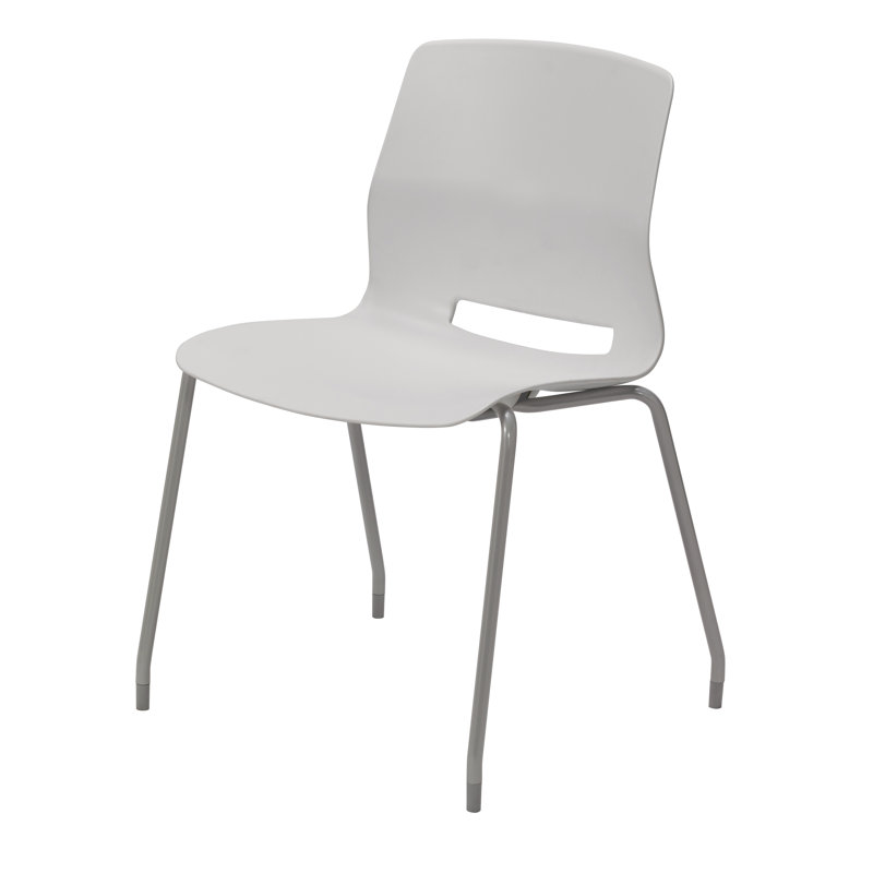 Chaise empilable Wille, Gris clair, Sans roulettes