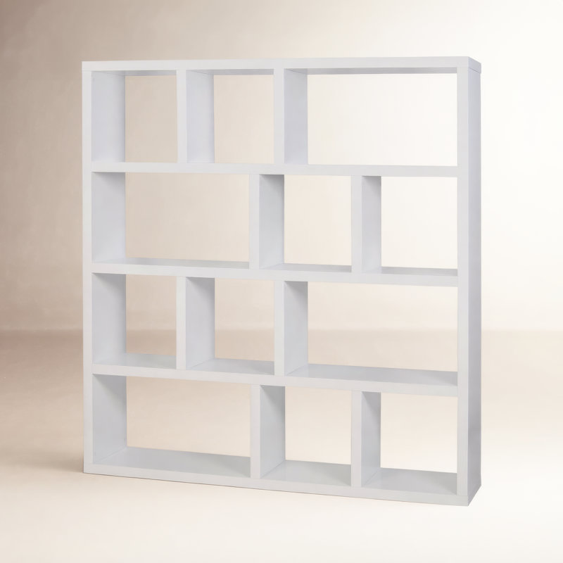 Stetson Manufactured Wood Bookcase, (5 Shelves) 78" H x 59" W x 13" D, Pure White