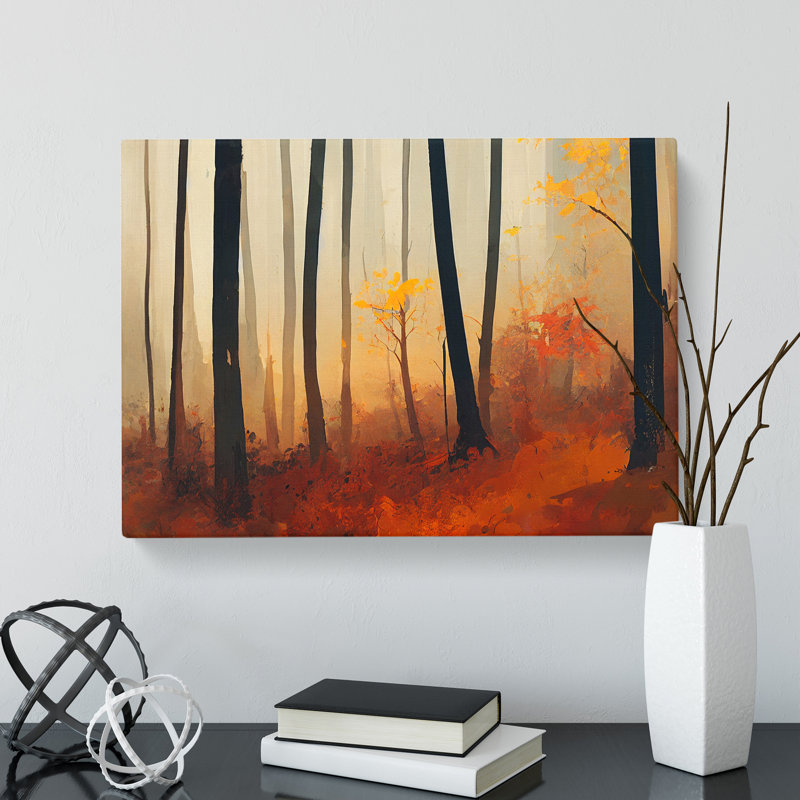 An Edgy Autumn Forest - Wrapped Canvas, 50cm H x 76cm W x 3cm D