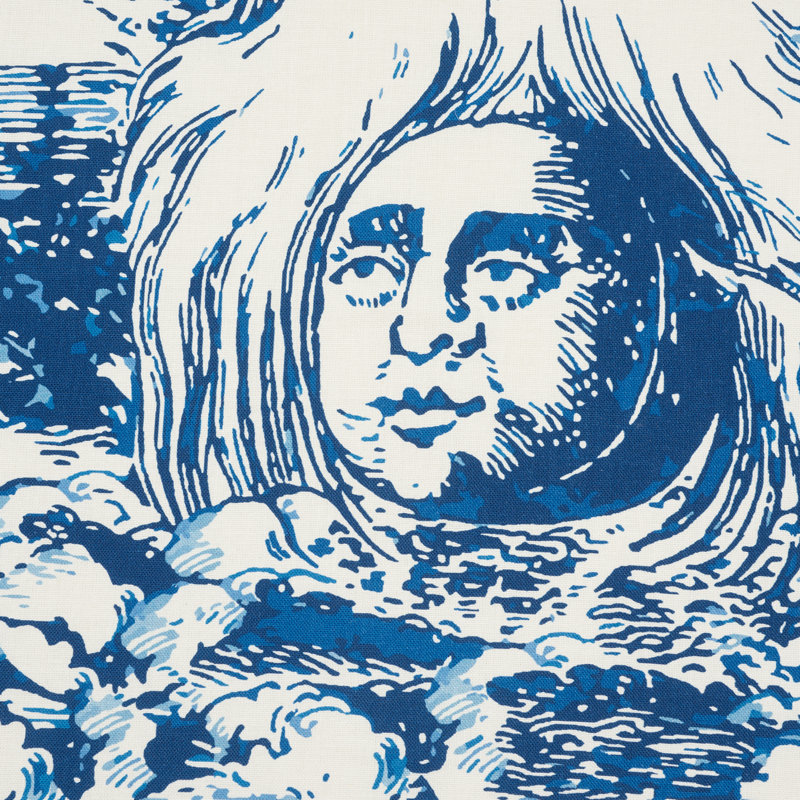 Schumacher x Johnson Hartig Modern Toile Fabric, Indigo