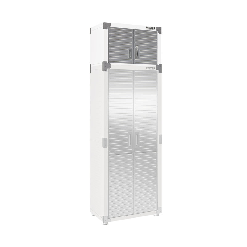 Seville Classics UltraHD Double Door Stacking Top Cabinet, 30" W x 18" D x 18.5" H, White