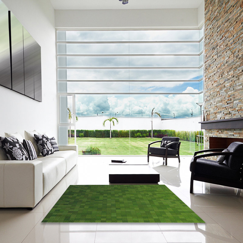 Tapis de zone verte à motifs légers, Carré 5 pi