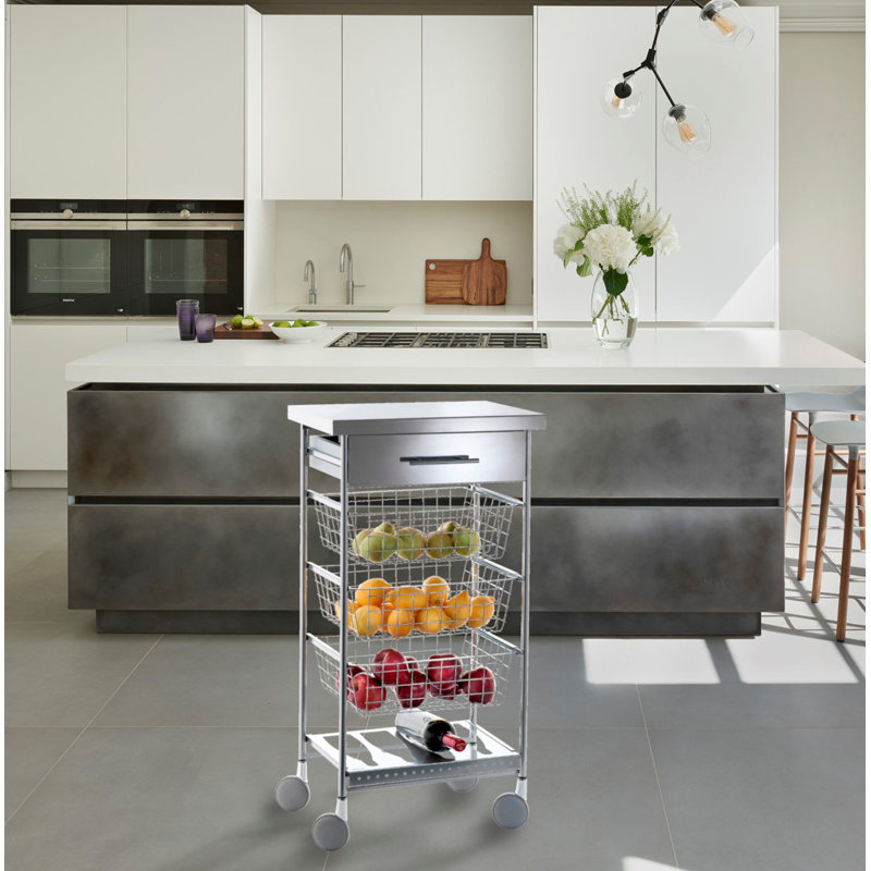Kujawa 48cm W Steel Kitchen Island with Stainless Steel Top
