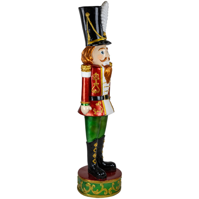 Festive 5.25' Red Green Fiberglass Christmas Nutcracker Soldier