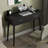 39" Small Space Desk & Vanity, Solid Wood 2-Drawer Compact Black Desk -143293383