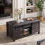 Table basse 48 po avec rangement sur le dessus de bureau et porte de grange-298166293