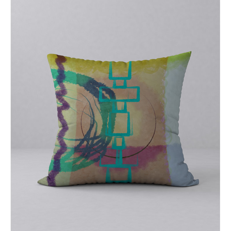 Abstract Reversible Throw Pillow, 20" H x 20" W