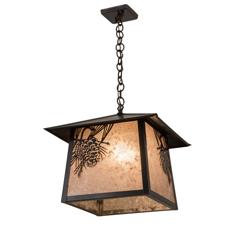 Wyndham 1 - Light Brown Lantern Pendant, 28.5" H x 23.5" W x 16.5" D
