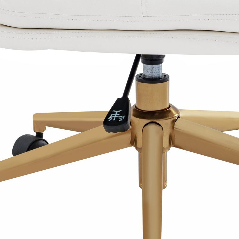 Chaise de bureau Chloe, Doré, Blanc