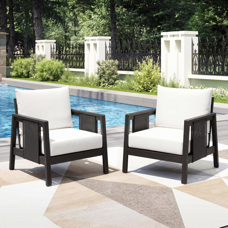 Chaises longues Comfort, ensemble moderne pour terrasse en bois d'acacia