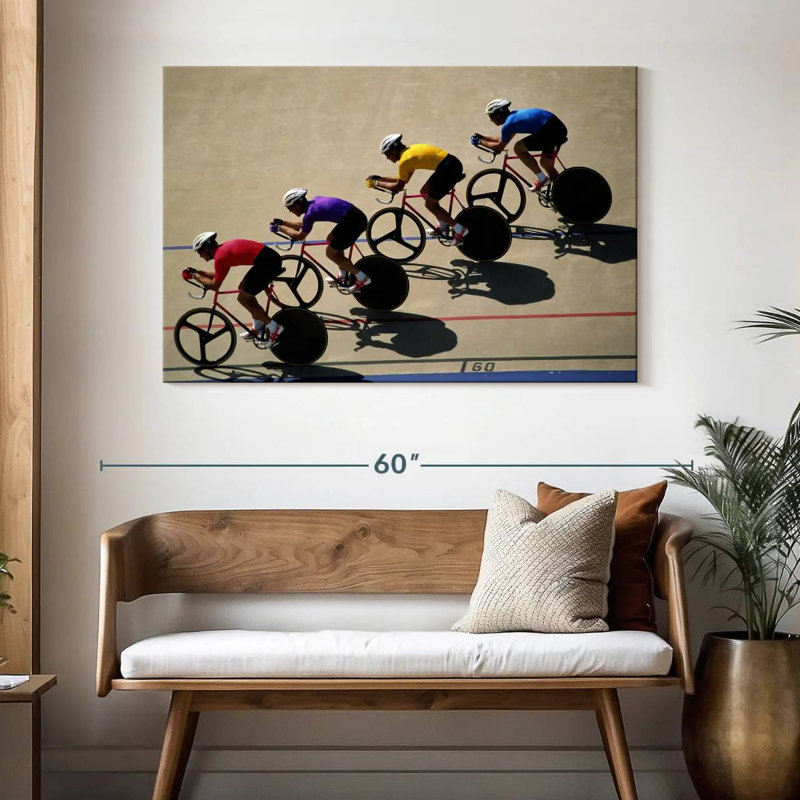 Male Track Cyclists, 32" H x 48" W