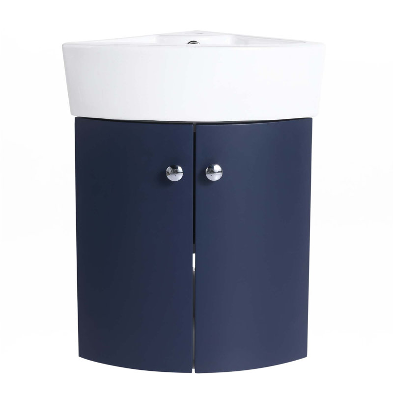 Ensemble de meuble-lavabo mural d'angle pour petit espace