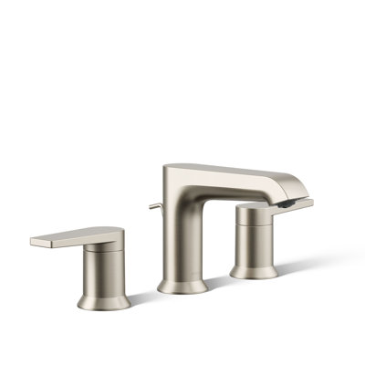 Kohler Hint Widespread Bathroom Faucet with Pop-Up Drain Assembly, 3 Hole 2-Handle Bathroom Sink Faucet, 1.2 gpm