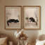 «Cozy Black Cat Window», art neutre - ensemble de 2 reproductions d'art encadrées de qualité supérieure sur papier 26 po x 36 po-1119238981