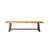 Outdoor Carlisle Benches, Sandblasted Brown + Rustic Metal (Set of 2)