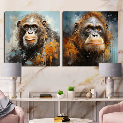 Orang-outan orang-outan, ensemble de 2 carrés orang-outan