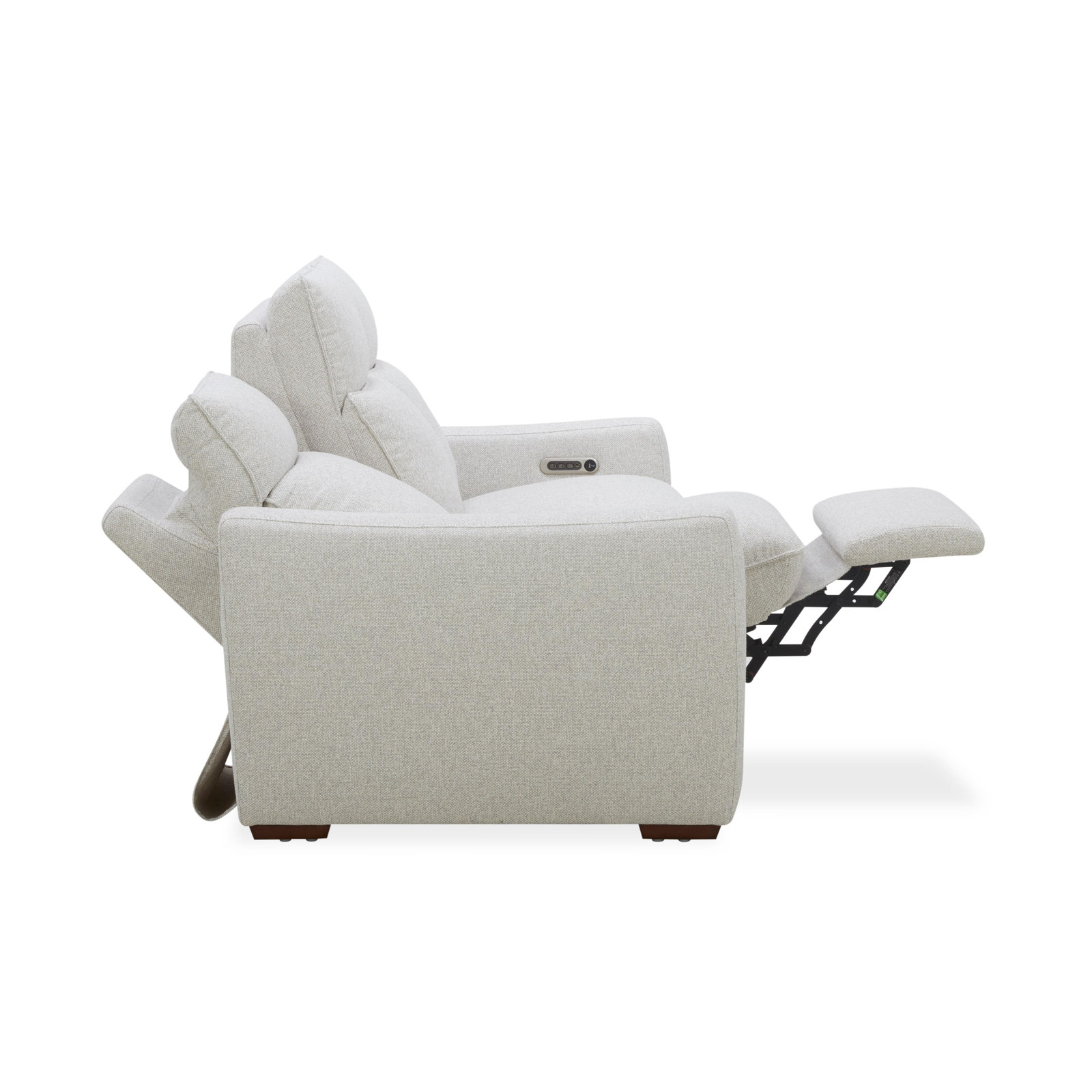Kozlowski Power Reclining Sofa With Power Headrests & Lumbar, Silver Sand Tan