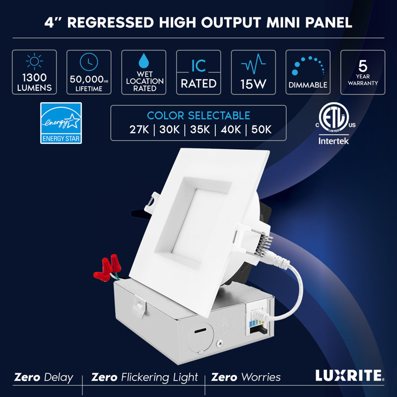 Ensemble de luminaires encastrés 3 pouces ultra-minces réglables CCT