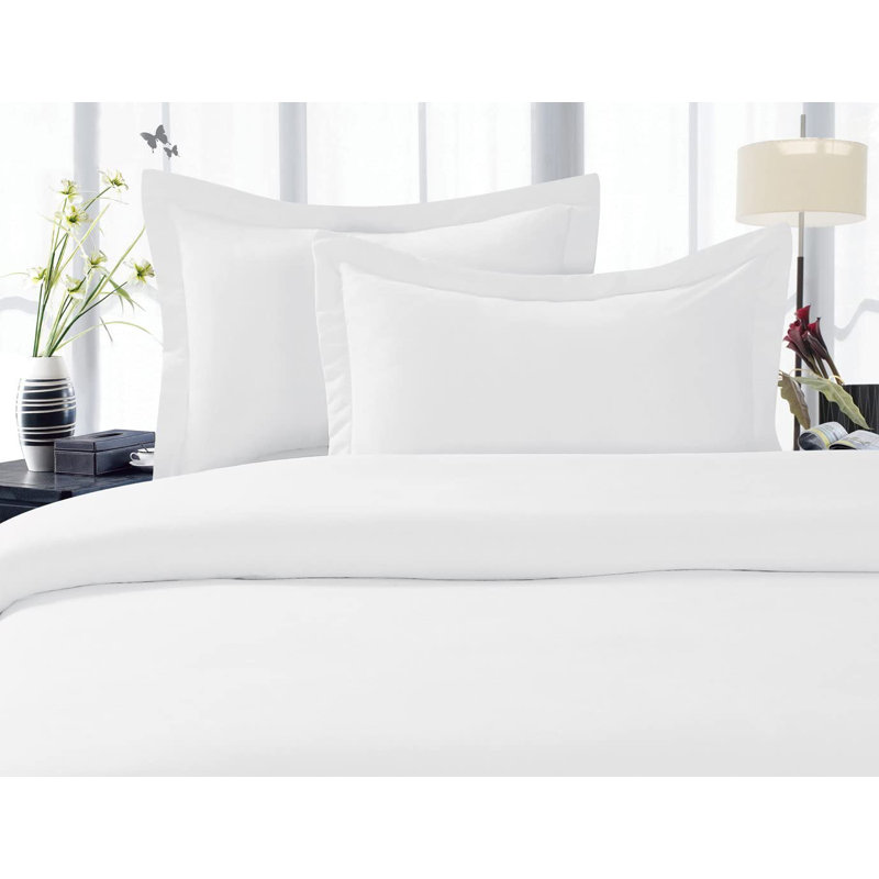 Polyester Jersey Knit Duvet Cover, White, Twin/Twin XL Duvet Cover + 1 Sham