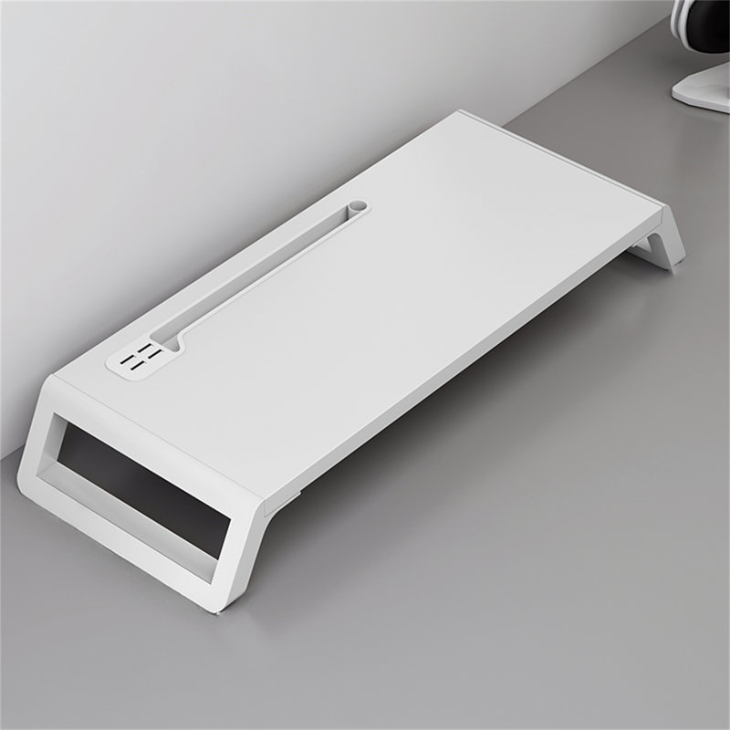 Support pour écran d'ordinateur de bureau multifonctionnel, Blanc