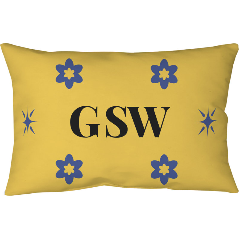 Coussin Khieu Basketball Lux, Bleu / or |, 21,5 po x 31 po, Rectangulaire
