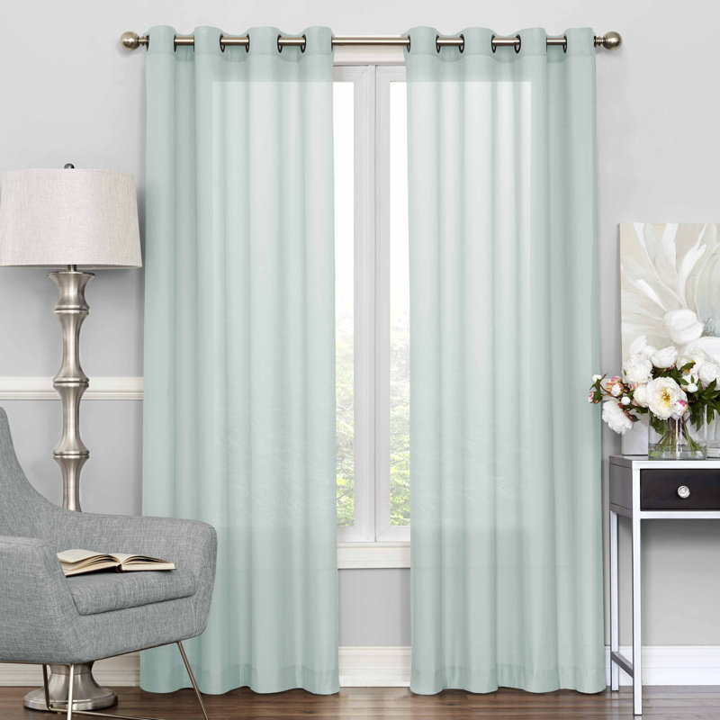 Gargi Sheer Curtain Single Panel, Ivory, 52" W x 108" L