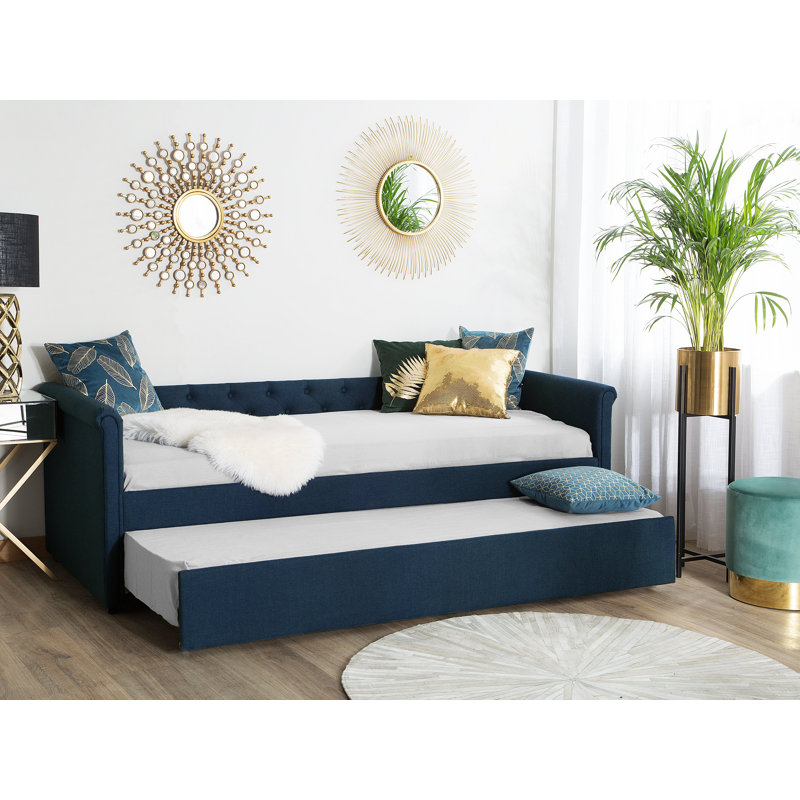 Steephill Upholstered Daybed with Trundle, Blue