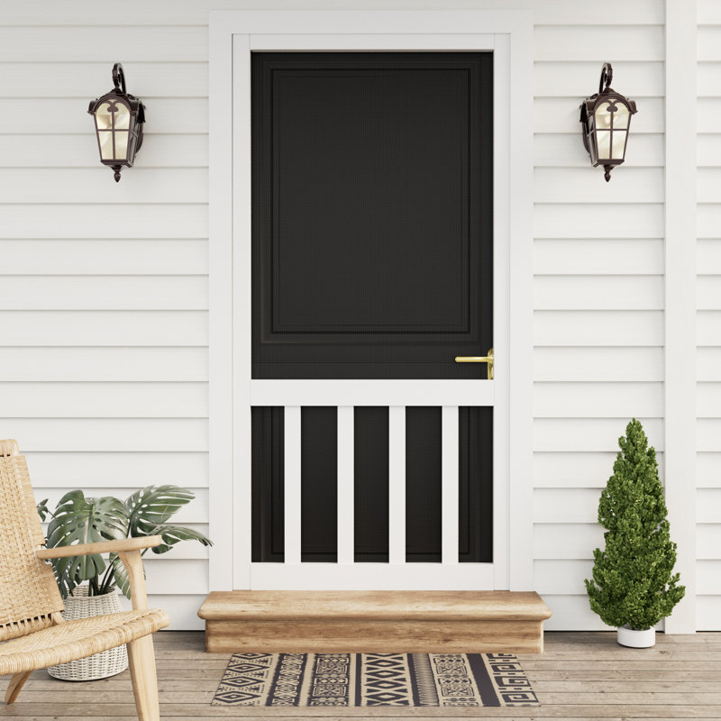 Screen  5 Bar 80-In Height White Primed Screen Door Slab Only, 80" H x 36" W