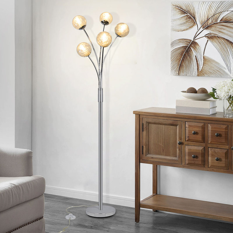 Abrum 69.8'' Chrome Tree Floor Lamp
