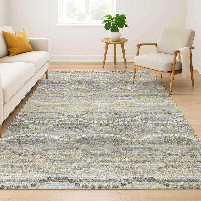 Premium Machine Washable Mayfield Gradient Rug, 3' x 5', Pewter