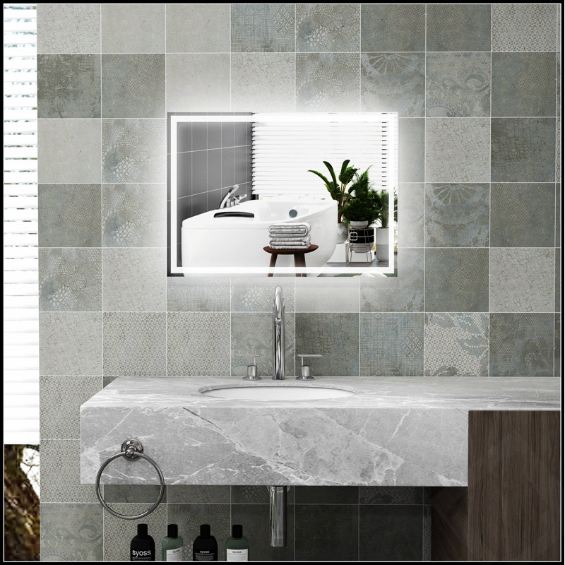 Miroir de salle de bain à intensité variable avec 3 températures de couleur et fonction de mémoire pour un contrôle de l'éclairage amélioré