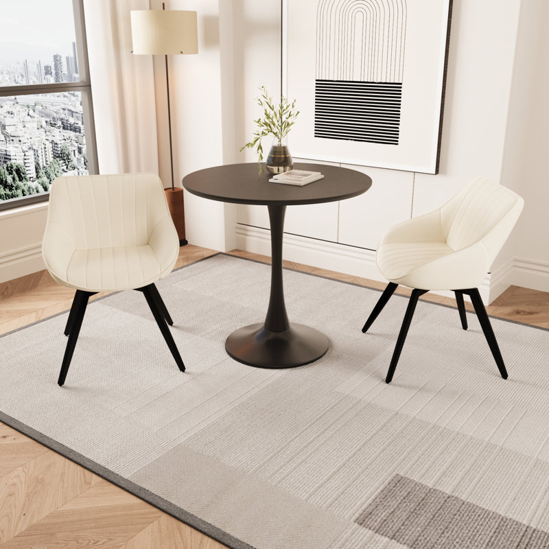 31.5 "  MDF Round Dining Table, Beige