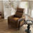 Edwin Solid Wood Upholstered Recliner Transitional Traditional Wide Armchair Faux Leather / Linen-1130967450