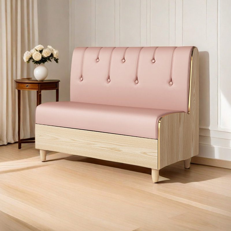 Bancs de restaurant de café simple. Banc rembourré en similicuir, Rose