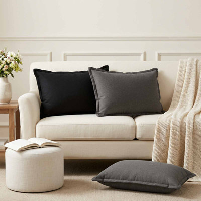 Cushion Cover Faux Linen Pillow Home Decor Accessory Accent