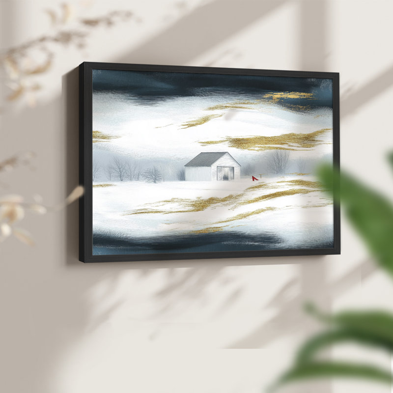 Chirstmas Art-CCXIX -Framed Print - Restickable, H 22 po x l 28 po, Noir