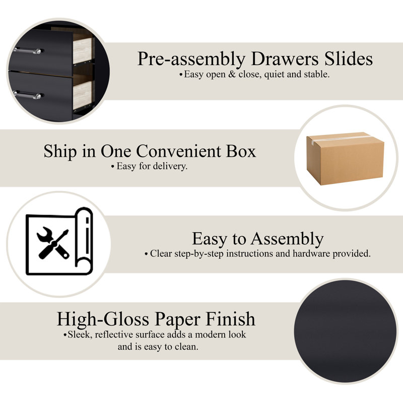 NIGHTSTAND IN BLACK, Black