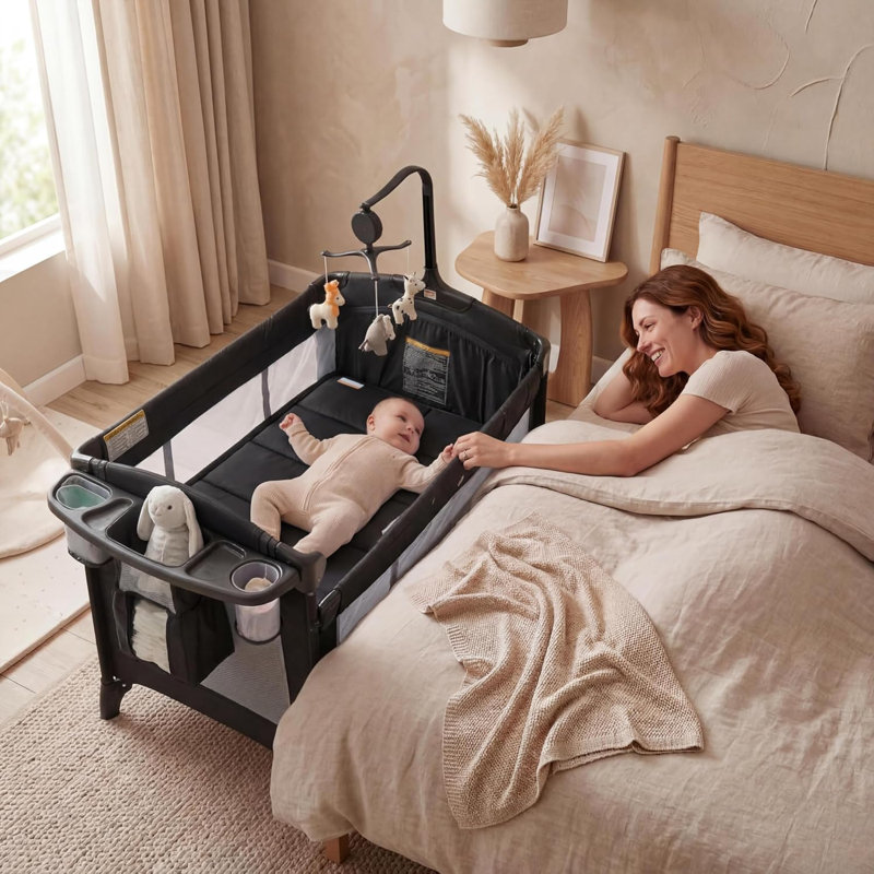 Pack and Play with Bassinet, Black