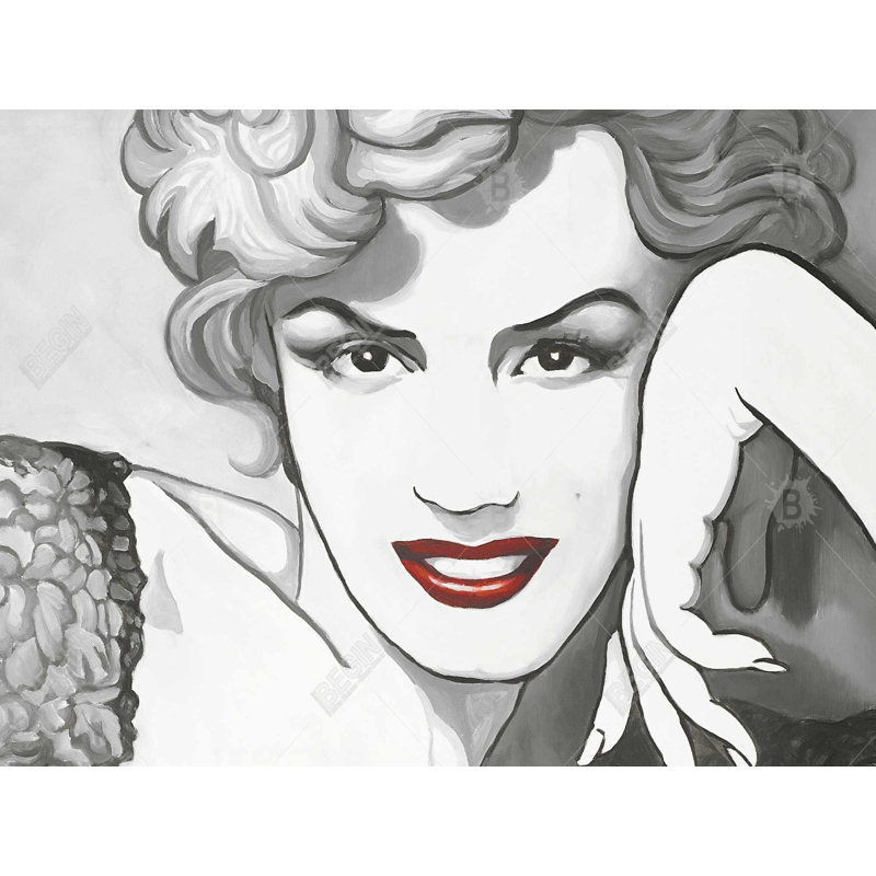 Toile blanche de style rétro Marilyn Monroe Beauty | Décoration intérieure