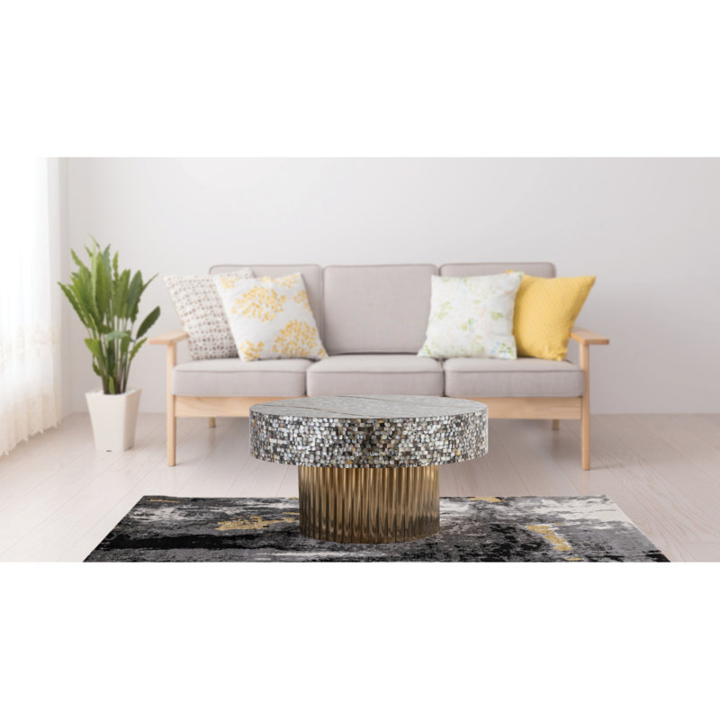 Table basse T 1207-32 avec plateau en nacre