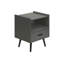 Table d'appoint, table d'appoint, bout, tiroir de rangement, table de chevet, chambre à coucher, salon, stratifié gris, contemporain, moderne-511320355