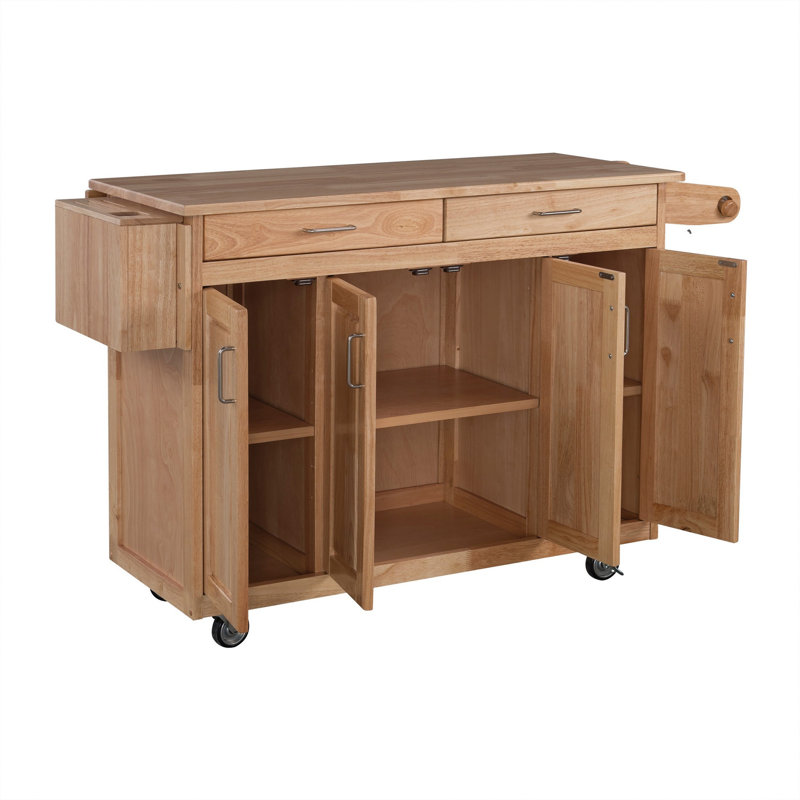 Chariot de cuisine Locust Grove avec plateau en bois