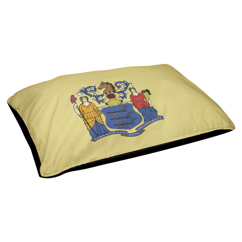Coussin stylisé new jersey flag Burien, L 19,5 po x l 29,5 po, Noir