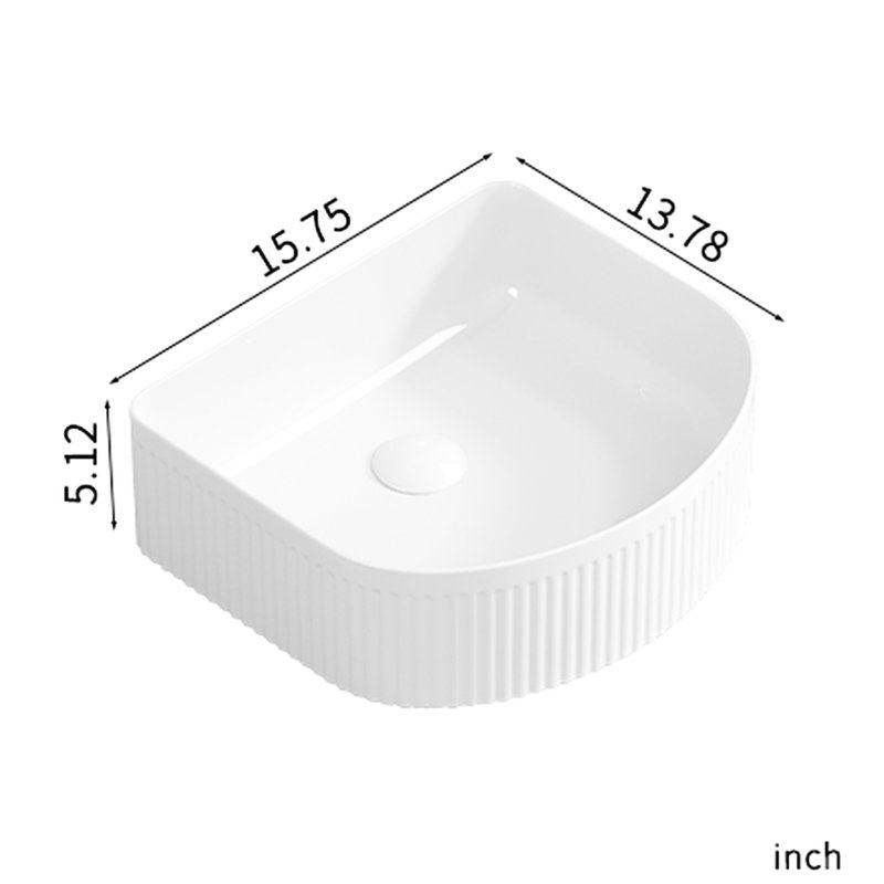 Glossy White Above Counter Vessel Sink For Small Bathrooms - Rectangle Ceramic Wash Basin, Scratch , Easy Maintenance, 17.96 Lb American Style Bathroom Basin In White, Stain