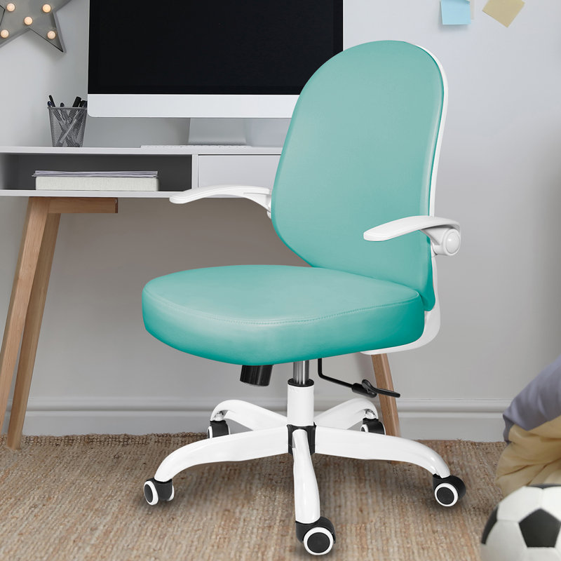 Chaise de travail en similicuir Leslei, Menthe