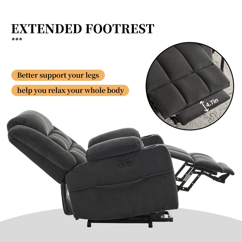 Power Lift Recliner Chair with Massage and Heat for Elders, Gray